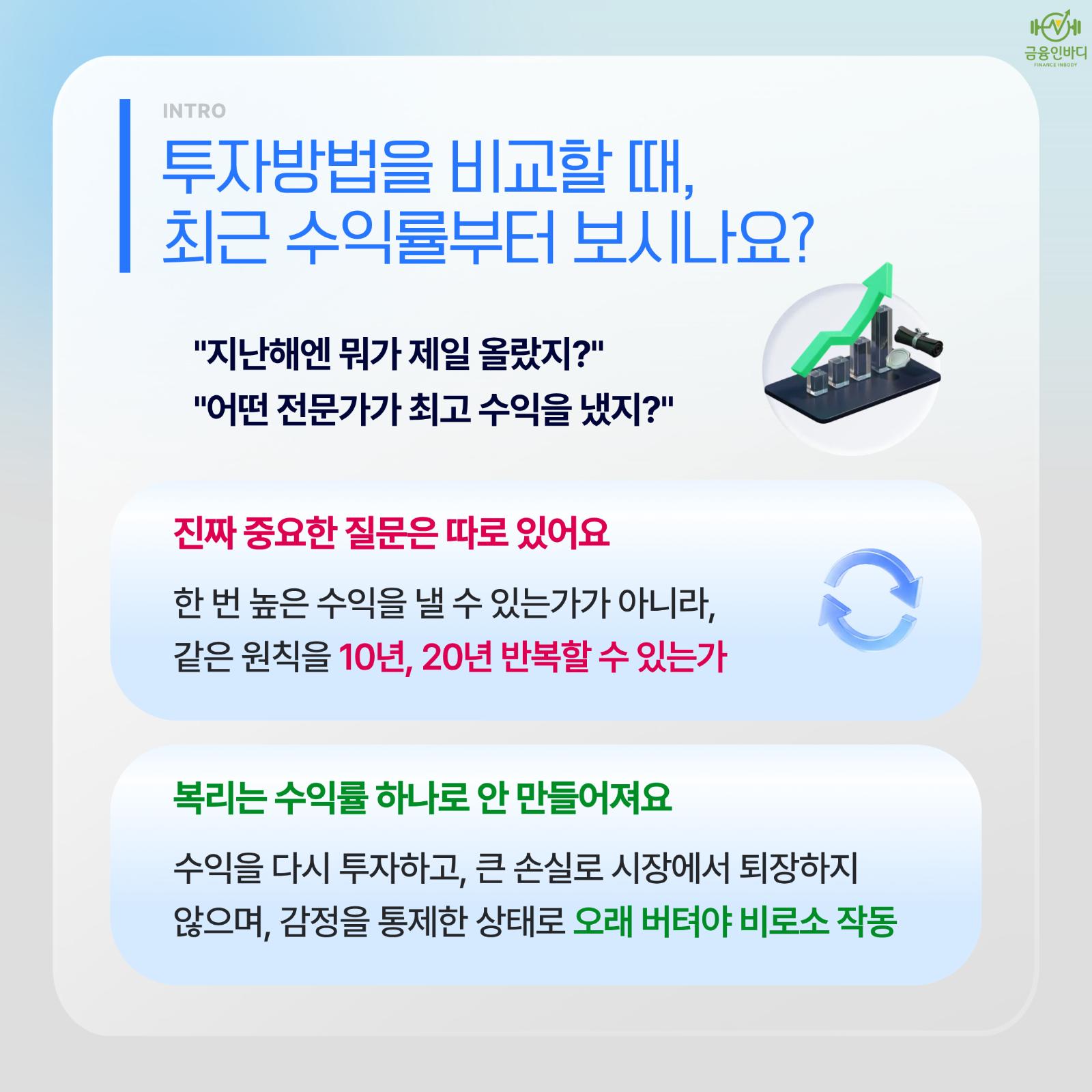 최근 수익률부터 보시나요?