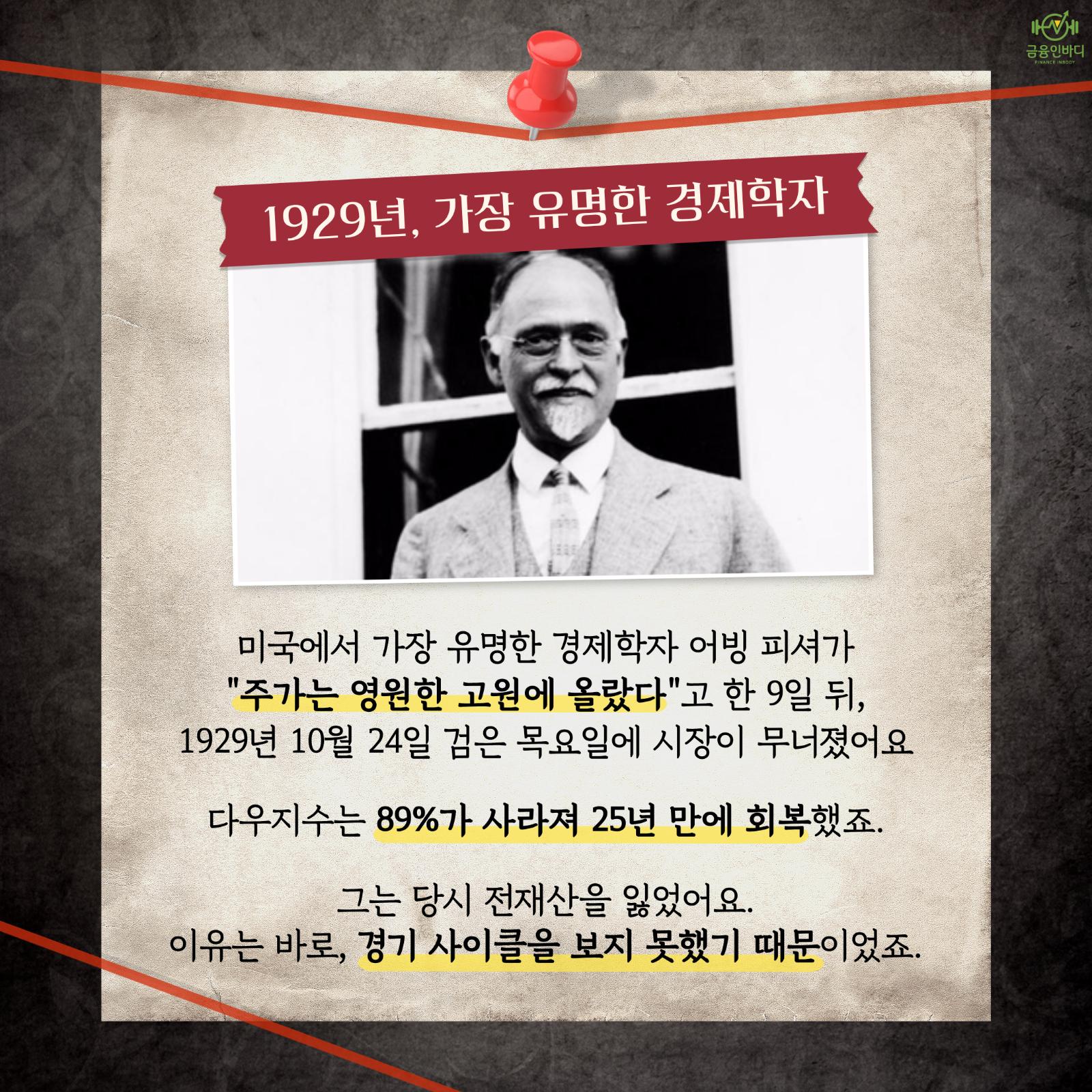 1929년, 가장 유명한 경제학자