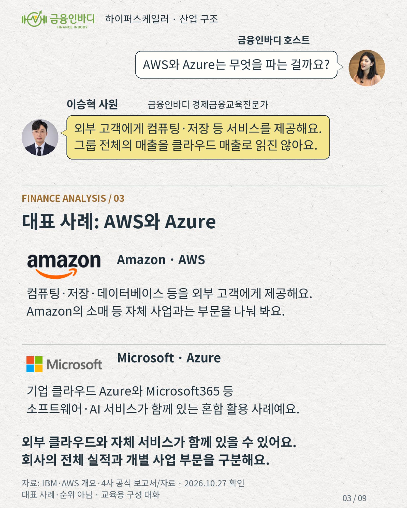 대표 사례: AWS와 Azure