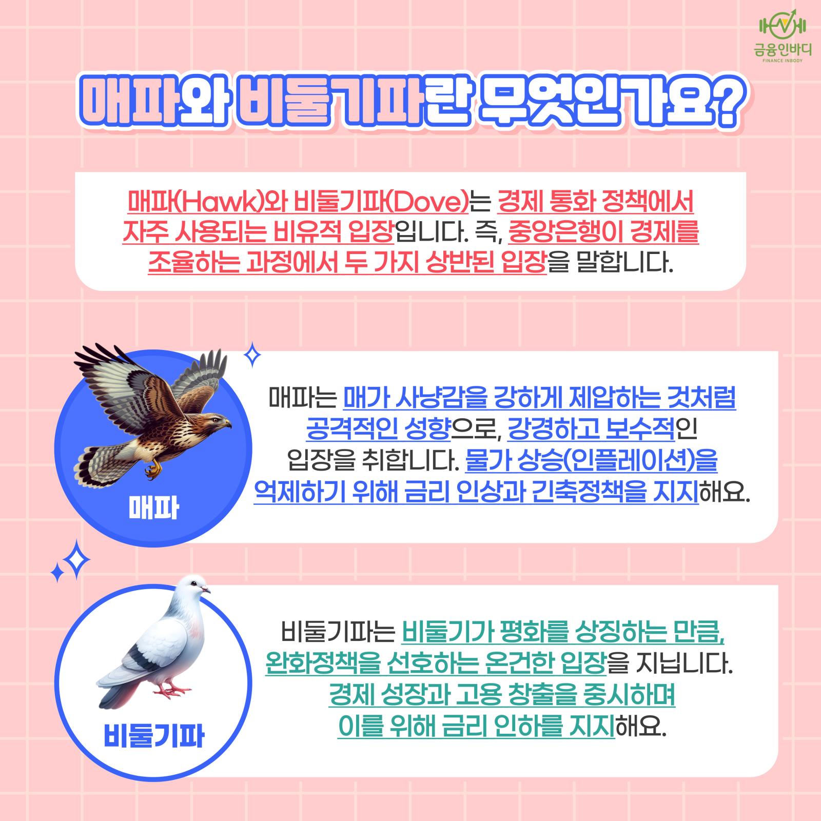 매파와 비둘기파란?