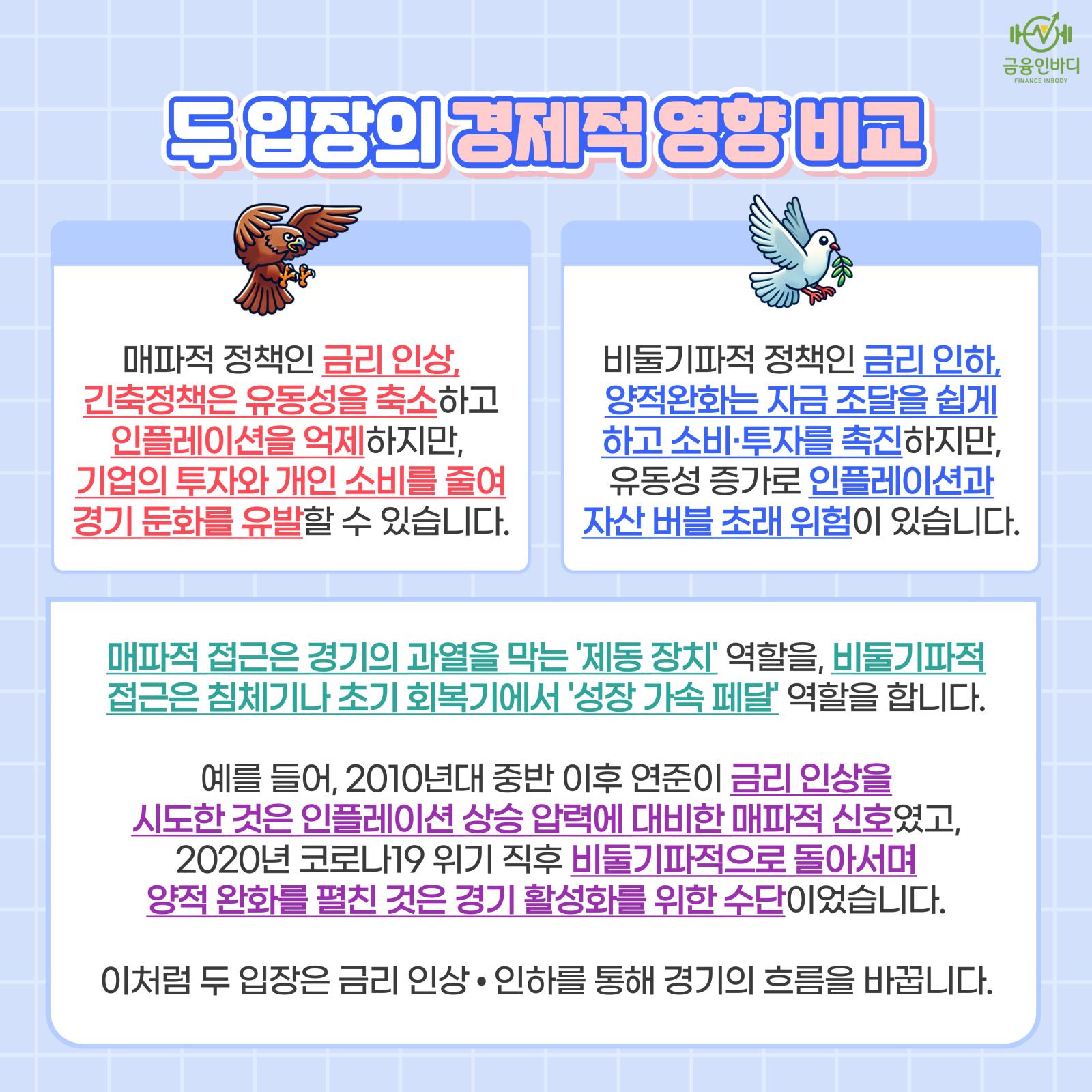 두 입장의 경제적 영향 비교