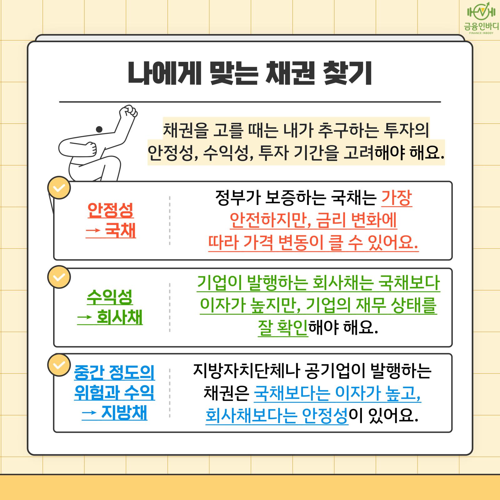 나에게 맞는 채권 찾기