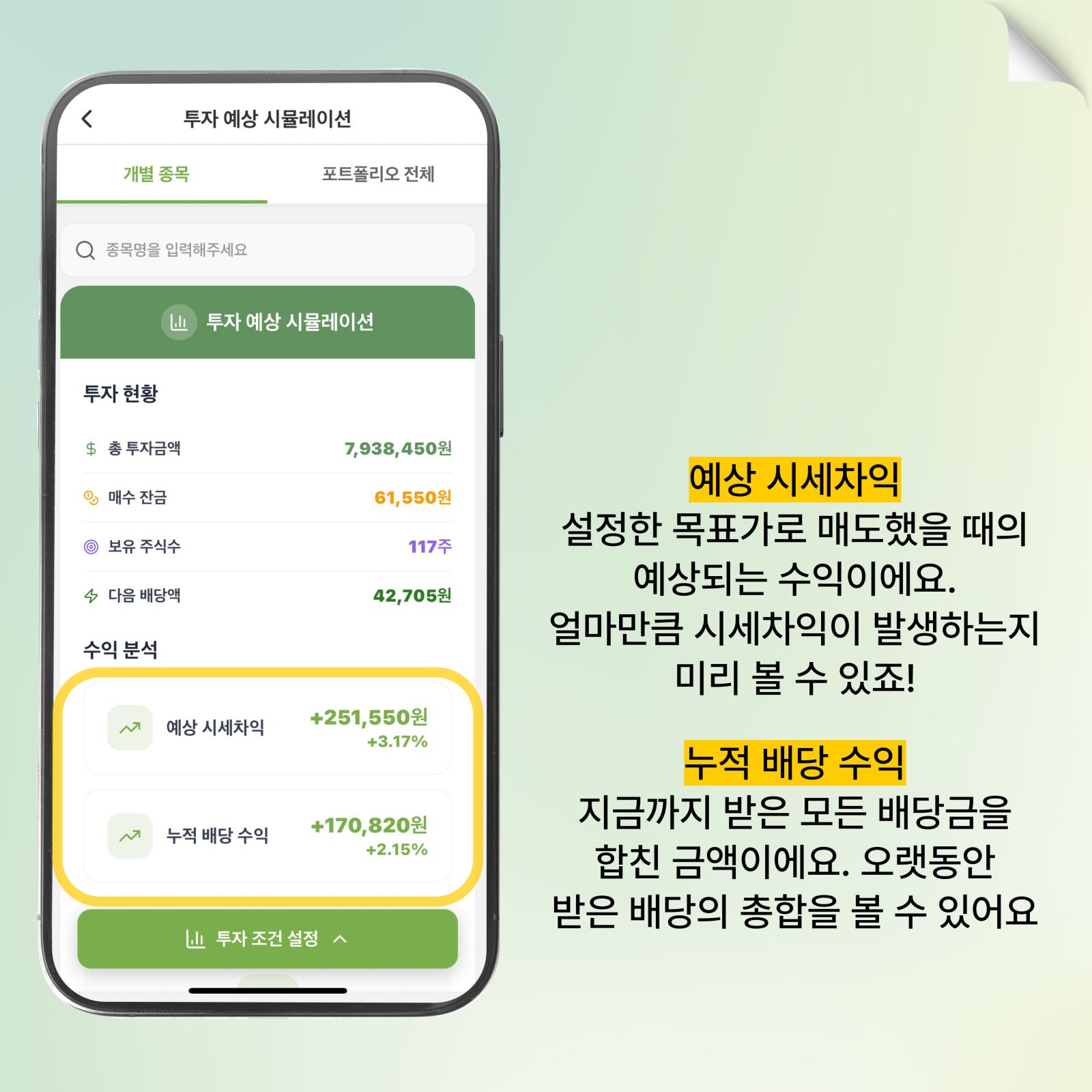예상 시세차익·배당 수익