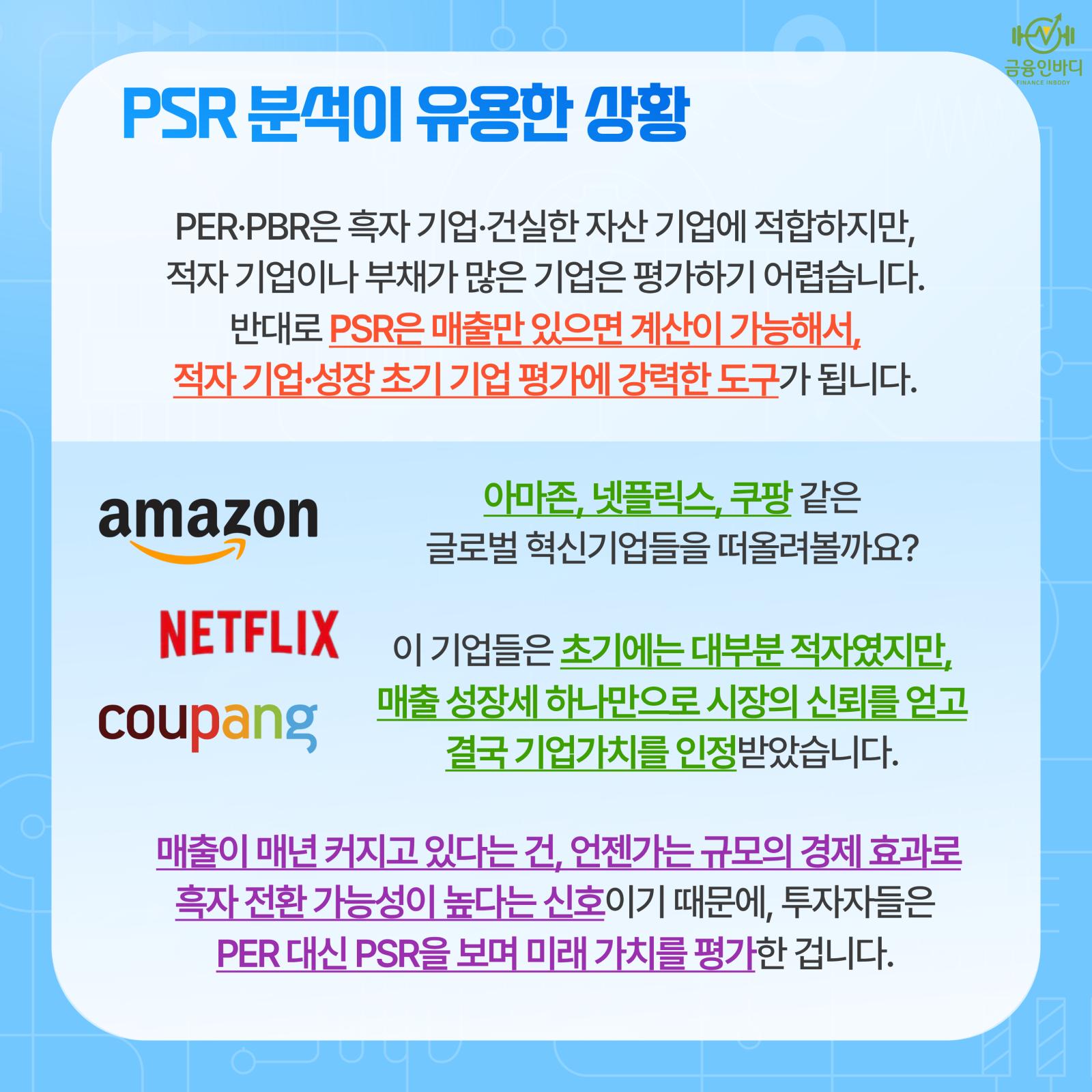 PSR ๋ถ์์ด ์ ์ฉํ ์ํฉ