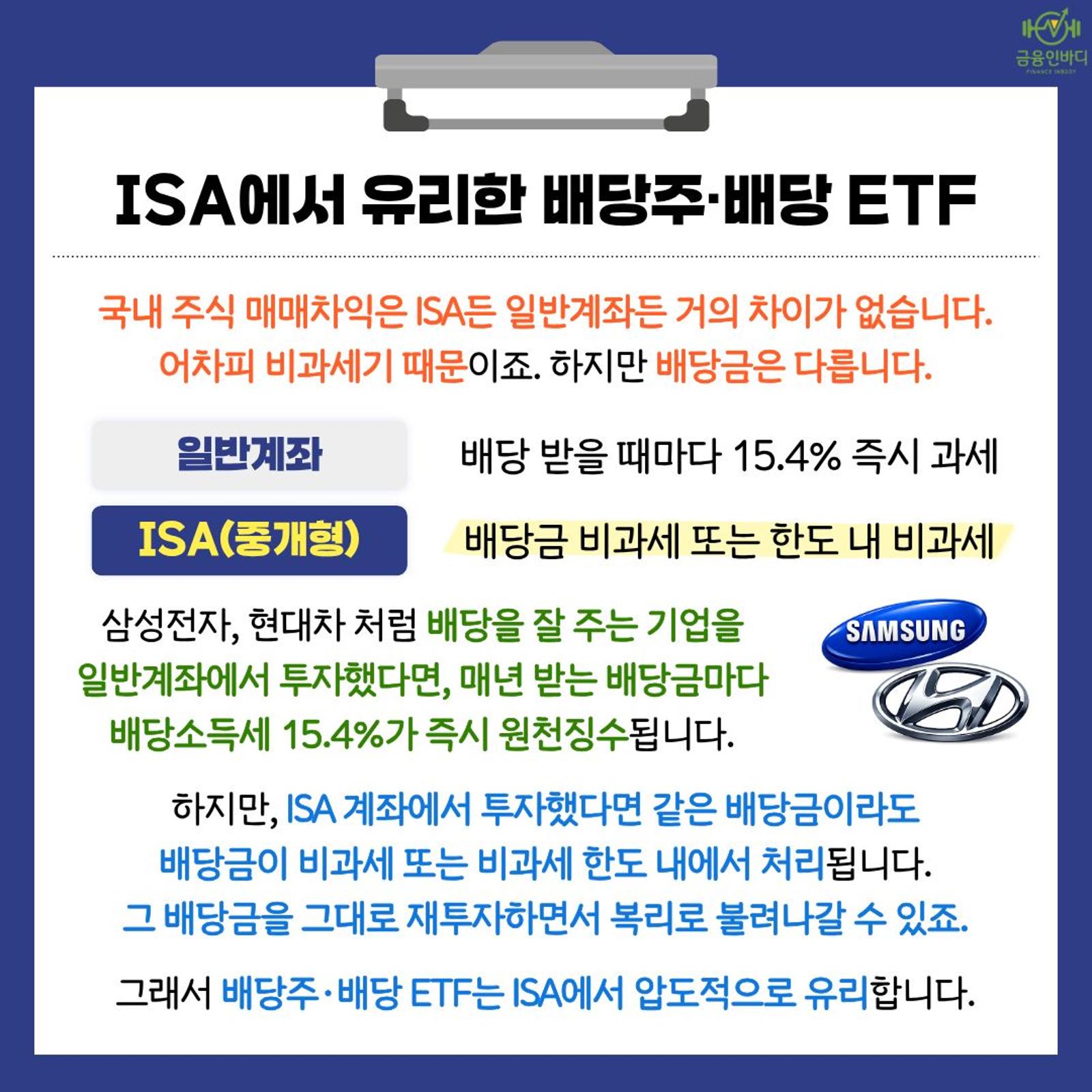 ISA에서 유리한 배당주·배당ETF