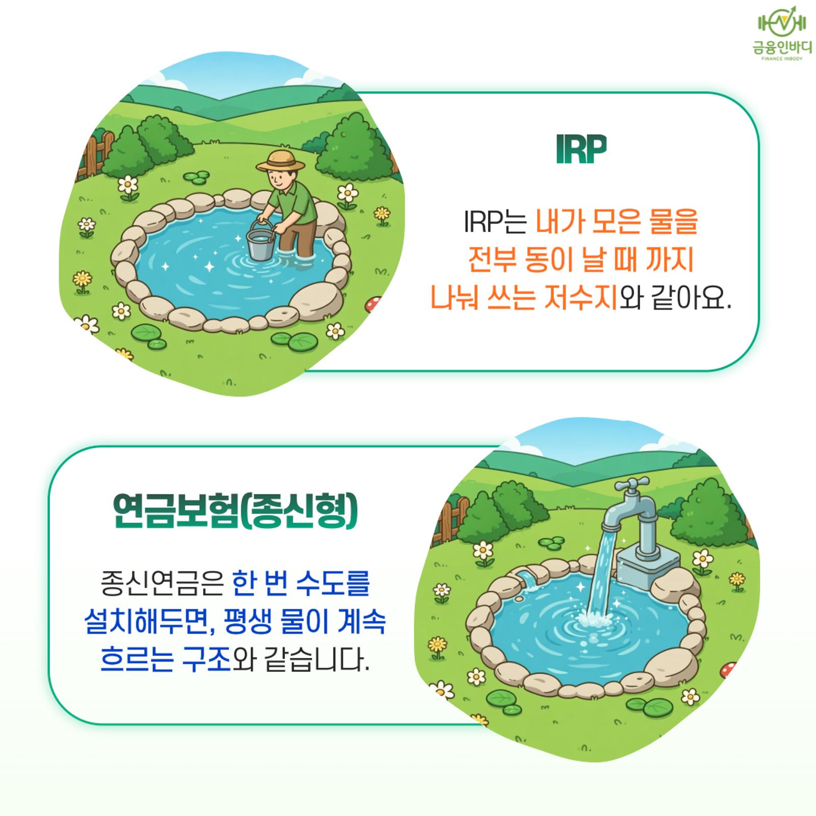 IRP는 저수지, 연금보험은 수도꼭지